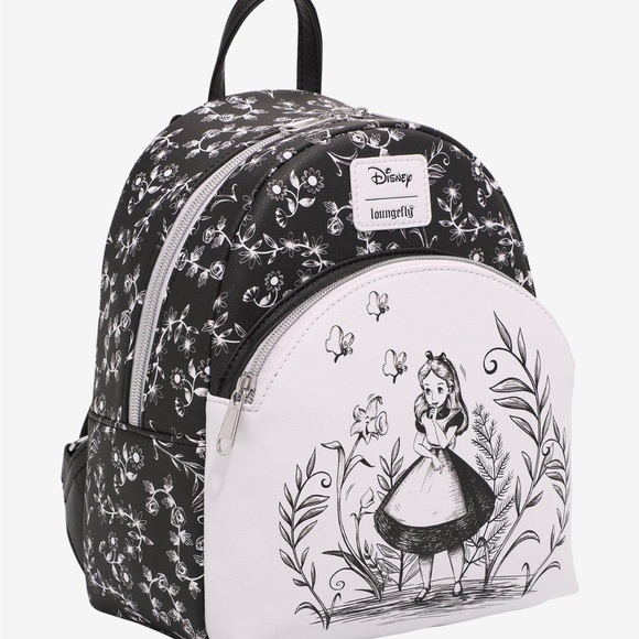 Loungefly Alice in Wonderland Black and White Disney Backpack - Picture 2 of 5